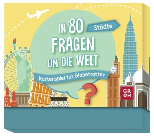 In 80 Fragen um die Welt - Städte: Kartenspiel für Globetrotter: Quizspiel mit 80 Karten | Geschenk für Weltenbummler und gegen Fernweh