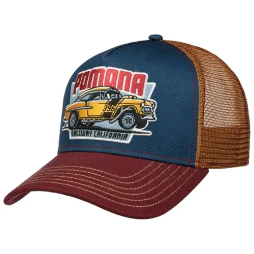 FWS Raceway Trucker Cap Basecap Baseballcap Truckercap Meshcap Herren - Snapback, mit Schirm, Schirm Sommer Frühling-Sommer - One Size blau-dunkelrot