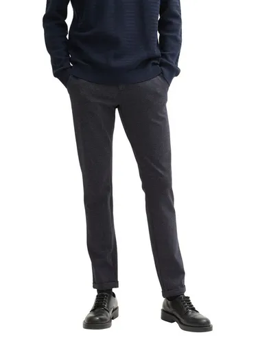 TOM TAILOR Chinohose slim mit Viskose und Stretch blau 36 - Wanderhosen für Herren mit atmungsaktivem und elastischem Material, ideal für Komfort und Bewegungsfreiheit bei Outdoor-Aktivitäten.