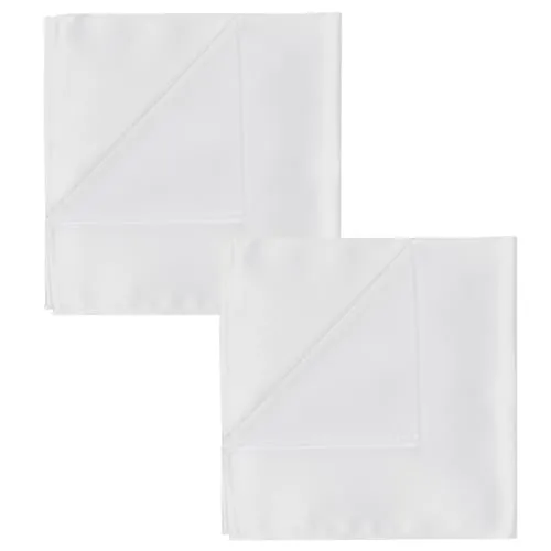 SLEEKEE 2 Stück Weiße Einstecktücher, Herrentaschentücher, Einstecktücher Aus Seidenimitat, Brustschals Für Formelle Herrenanzüge, Geeignet Für Hochzeits-, Tanz- Und Zeremonienpartys (22 X 22 Cm)