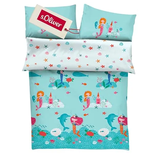 s.Oliver Kinderbettwäsche Meerjungfrau 100x135 cm in blau von s.Oliver