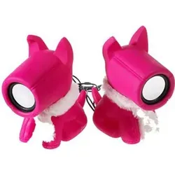 Design Stereo Lautsprecher Set Dog pink - Rosa in pink von Dhink