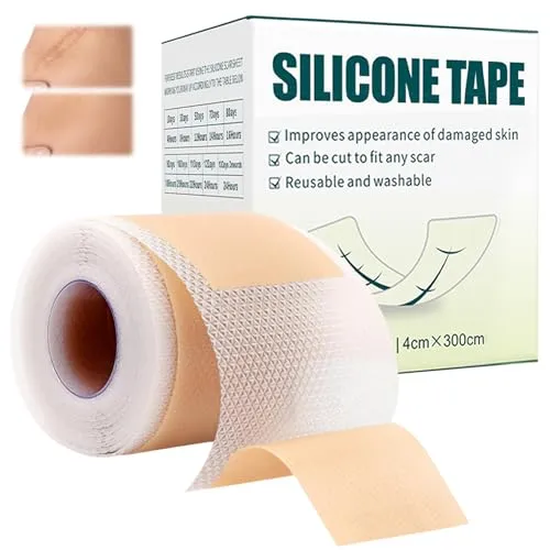 3M Silikonpflaster für Narben, Wiederverwendbare Narbenpflege, Schnell einziehende Silikonformel glättet die Haut., Silikonband für alle Hauttypen, 1.6”x 120”Rolle