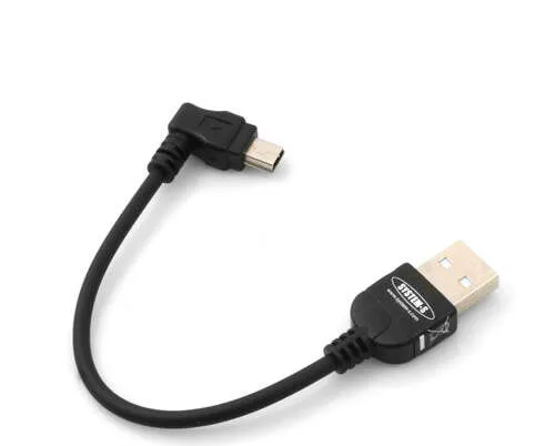 SYSTEM-S Mini USB Kabel 10 cm 90° gewinkelt