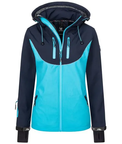 Rock Creek Damen Softshelljacke D-442 Blau XS - Outdoor-Softshelljacke für Damen, winddicht und atmungsaktiv, ideal für Freizeit- und Outdoor-Aktivitäten bei jedem Wetter.