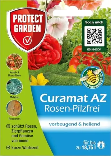 Curamat AZ Rosen-Pilzfrei, Konzentrat gegen Pilzkrankheiten mit vorbeugender und heilender Wikung an Rosen, Zierpflanzen und Gemüse, 15 ml Konzentrat
