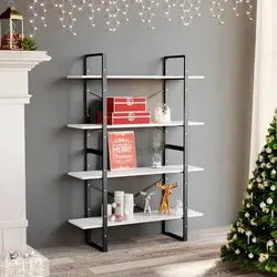 vidaXL Bücherregal 4 Fächer Weiß 100x30x140 cm