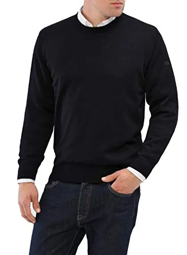 Maerz Herren Pullover 490500 - Blau (Gr. 56) - Hochwertiger Rundhalspullover aus 100% Merinowolle, maschinenfest und pflegeleicht. Ideal für sportliche Looks und perfekte Passform. Entdecken Sie mehr Herrenmode in unserem Shop!
