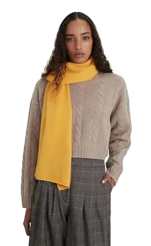 Style & Republic Kaschmir Schal Damen aus 100% Cashmere - dein kuscheliger Premium Schal für stilvolle Herbst- & Winter-Momente - Senfgelb