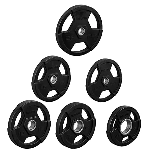 GORILLA SPORTS Hantel 50/51mm mit Kunststoff Gripper - Hantelscheiben für effektives Krafttraining: Hochwertige Profi-Scheiben mit einem Durchmesser von 50/51mm, ideal für flexibles Training. Erhältlich in sieben Gewichtsklassen von 1,25 bis 25 kg.