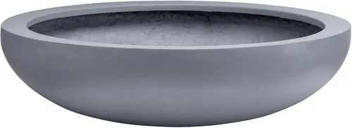 VIVANNO Pflanzschale Fiberglas PLANA - Grau Beton-Design - Pflanzschale aus leichtem Fiberglas im modernen Beton-Design, ideal für stilvolle Pflanzenarrangements. Maße: 34x9 cm.