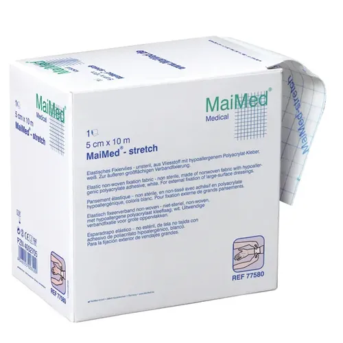 Wundpflaster MaiMed stretch Fixiervlies 10 cm x 10 m hypoallergenes, weißes, elastisches Fixiervlies 1 Stück/Box 77585