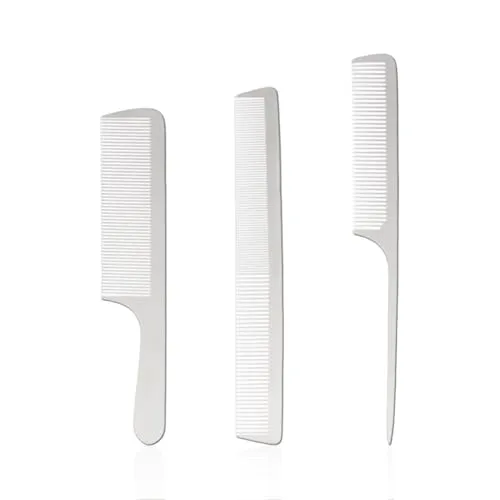 Stück Edelstahl-Haarkamm, Metall-Haarkamm, Feinzahn-Haarkamm, Nadelschwanzkamm, Haar-Styling-Kamm, Haar-Styling-Schneidkamm 3