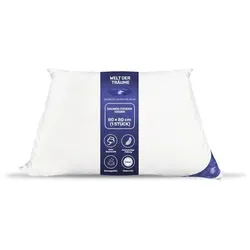 80x80 cm 900 Gr. 60% Daunen Premium Hotel Qualität Kissen Kopfkissen Dekokissen Schlafkissen Schlaf Kissen Daunenkissen Welt der Träume - Weiß