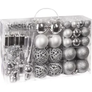 BRUBAKER 101-teiliges Weihnachtskugel-Set - Weihnachtskugeln aus bruchfestem Kunststoff für langlebige Weihnachtsfreuden. Ideal für festliche Dekorationen im Innen- und Außenbereich.