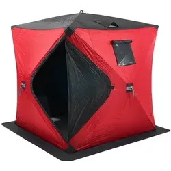 VEVOR Tragbares Eisangelzelt für 3–4 Personen - Wetterfestes Pop-Up-Zelt für Eisfischer, isoliert mit warmem Baumwollfutter und einfach aufzubauen – ideal für winterliche Angelausflüge.