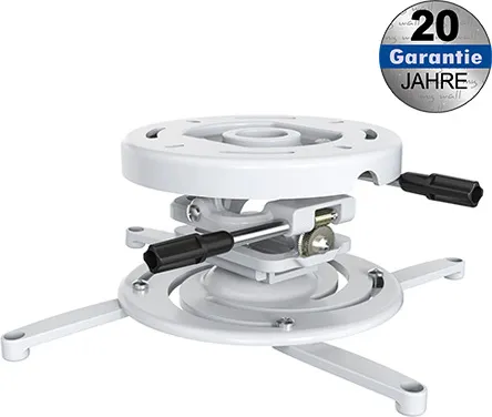 My Wall H 16 WL Beamer-Deckenhalterung - Weiß für Projektoren - Halterungen für Projektoren, belastbar bis 15 kg mit millimetergenauer Winkelanpassung durch spezielles Zahnradsystem.