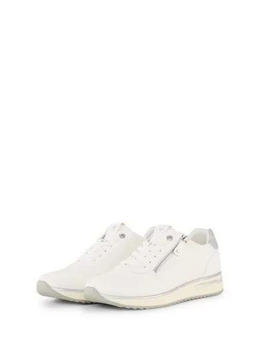 Tom Tailor Sneakers in Weiß - 40 - Stylische Sneakers mit Schnürung und seitlichem Reißverschluss. Die verstärkte Kappe und die metallisch glänzenden Details machen sie zum perfekten Begleiter für jeden Anlass.