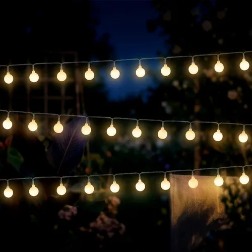 1.06 Lichterkette CHERRY XL mit 30 Kugeln - ca. 2,9m - Garten Deko Beleuchtung mit Batterie / Timer - warmweiß