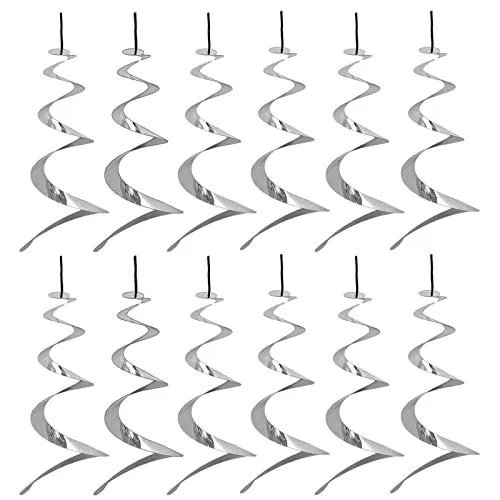 HAC24 12er Set Windspirale Vogelabwehr Reflektierend Vogelschreck Spirale Taubenabwehr Windspiel Balkon Vogelschutz Taubenschreck