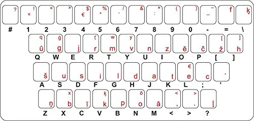 Akachafactory Sticker Selbstklebend Tastatur Alphabet Brief Computer Lettisch Lettland