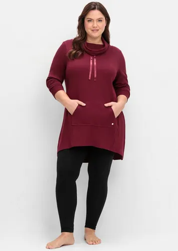 Sheego T-Shirt Sweatshirt Langarm in A-Linie mit Stehkragen von sheego