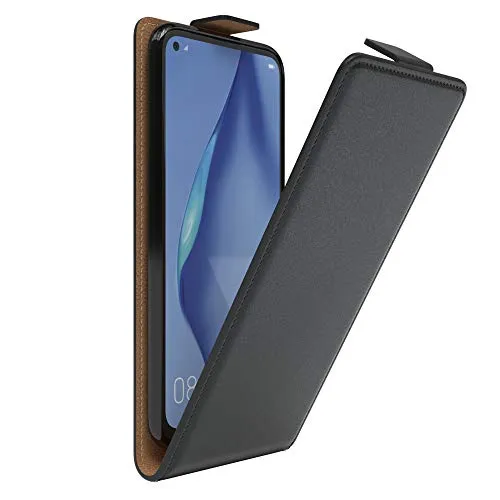 EAZY CASE Hülle kompatibel mit Huawei P40 Lite/Nova 7i Flip Cover zum Aufklappen, Handyhülle aufklappbar, Schutzhülle, Flipcover, Flipcase, Flipstyle Case vertikal klappbar, aus Kunstleder, Schwarz