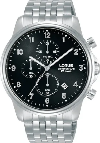 Lorus Herren Analog Quarz Uhr RM335JX9, Schwarz - Armbanduhren für Herren mit robustem Edelstahlgehäuse und hochwertigem Metallarmband für maximalen Tragekomfort. Wasserdicht bis 10 BAR – ideal für Alltag und Freizeit.