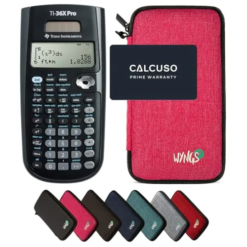 TI-36X Pro MultiView inkl. WYNGS Schutztasche Pink - Wissenschaftlicher Taschenrechner - Basic Set