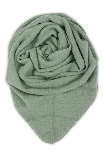 malito - Damen Modeschal - weicher Dreiecksschal Unifarben & Leo Print - langer flauschiger XXL Winterschal S601 - (Lindgrün)