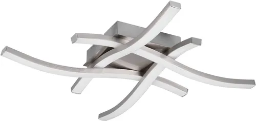 Reality Leuchten LED Deckenleuchte Route R62474407 - Moderne 4-flammige Deckenleuchte aus Metall in Nickel matt, inkl. 4x 5 Watt LED für optimale Ausleuchtung mit 2400 Lumen – ideal für jeden Raum!