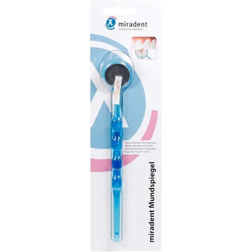 MIRADENT Mundspiegel beschlagsfrei blau transp. 1 St. von Hager Pharma