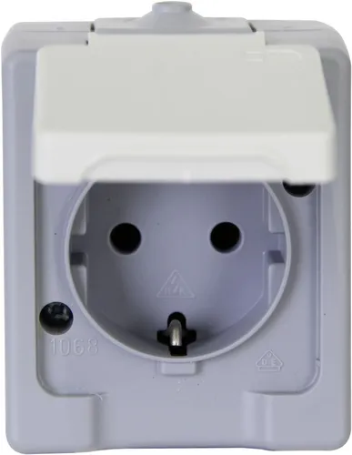 Kopp Schutzkontakt-Steckdose Standard Aufputz grau 100648007