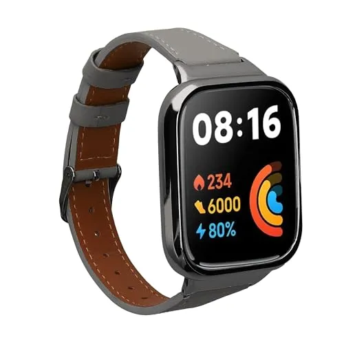 kwmobile Armband kompatibel mit Xiaomi Redmi Watch 3 Active/Redmi Watch 3 Lite - Echtleder Fitnesstracker Sportarmband Band