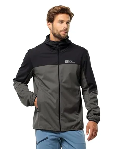 JACK WOLFSKIN Herren Funktionsjacke FELDBERG HOODY M - Funktionsjacken, winddicht und wasserabweisend dank TEXASHIELD PRO SINGLE JERSEY, ideal für Wanderungen und den urbanen Alltag.
