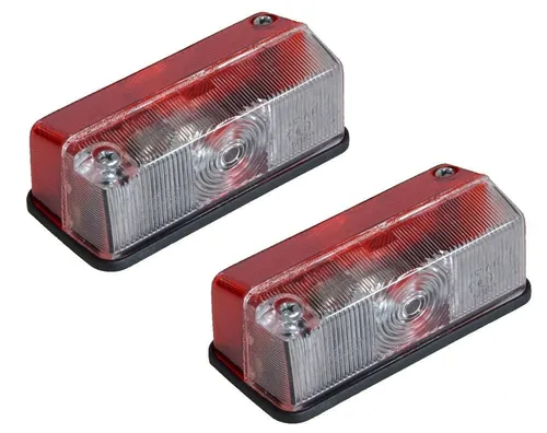 Easyclick24 Anhänger 2 x Begrenzungsleuchte Umrißleuchte rot/weiß + Glühbirne