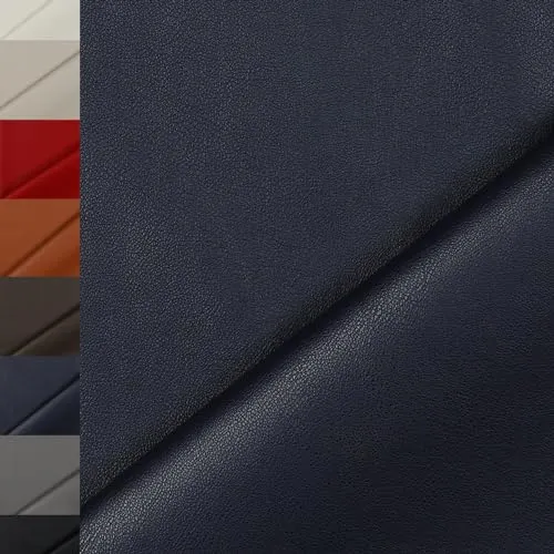 MAGAM-Stoffe Anton Kunstleder Polsterstoff Kleidung Taschen Meterware ab 50cm (Dunkelblau)