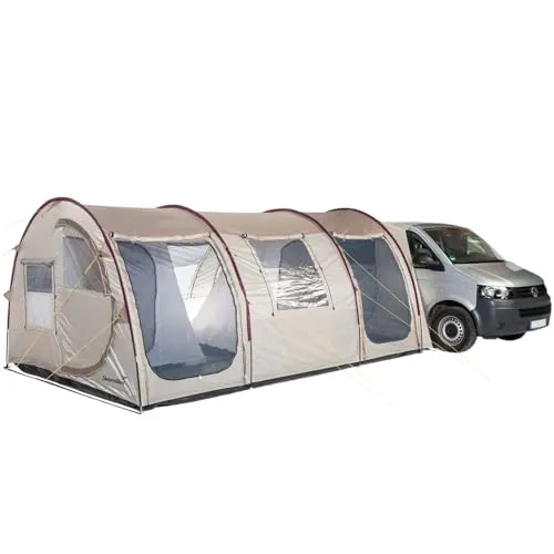 Skandika Esbjerg Travel Busvorzelt Freistehend | für 2-4 Personen mit 5000 mm Wassersäule - Geräumiges freistehendes Tunnelzelt für Busse, ideal für Camping mit bis zu 4 Personen. Eingenähter Zeltboden und 2,1 m Stehhöhe sorgen für Komfort und Wetterfestigkeit.