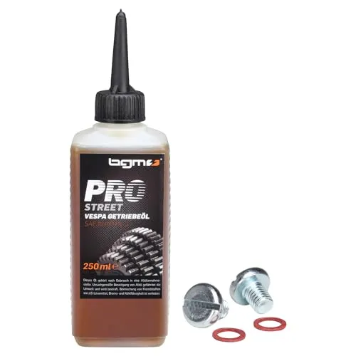 SAE 30 Getriebeöl 250ml + 2x Schlitz Ölschrauben + Dichtung für Vespa PK 50 V 50 N