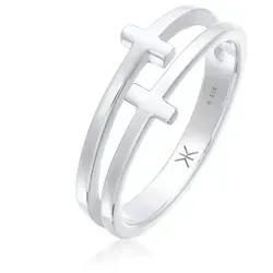 Kuzzoi Herrenring mit Kreuz Design, 925 Sterling Silber - Moderner Kreuzring (10 mm) aus hochwertigem 925 Sterling Silber, ideal für Biker und modebewusste Männer. Ein markantes Schmuckstück, perfekt als Geschenk in einer eleganten Schmuckbox.