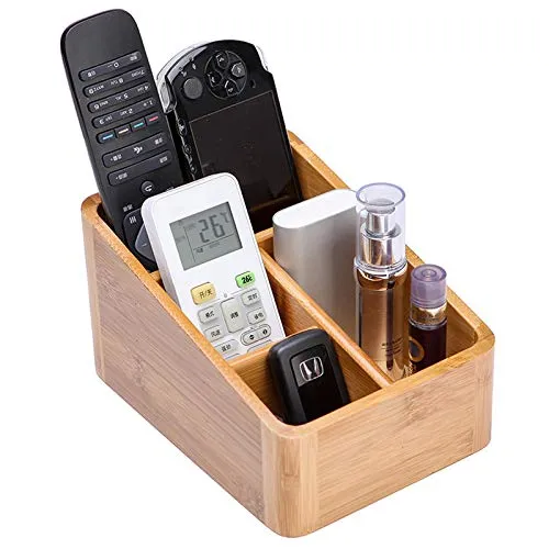 Holzsammlung Schreibtisch Organizer Multifunktionale Bambus Aufbewahrungsboxen Office Box mit 4 Fächer #3