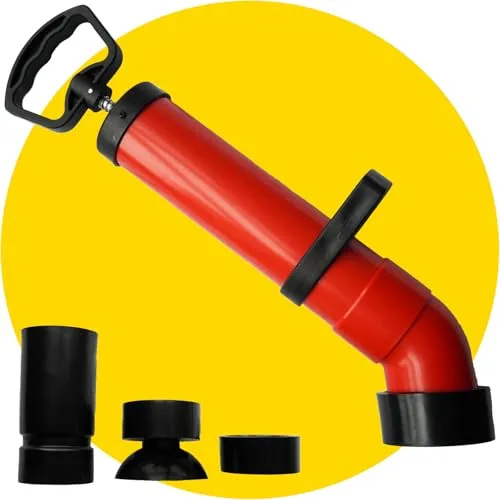 McDevens Rohrreinigungspumpe mit 3 Aufsätzen