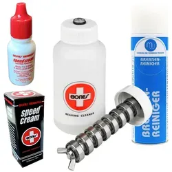 Bones Skateboard Kugellager Pflegeset - Skateboard Zubehörset mit Bremsenreiniger, Speed Cream und Reinigungseinheit für optimale Wartung und Langlebigkeit deiner Kugellager.