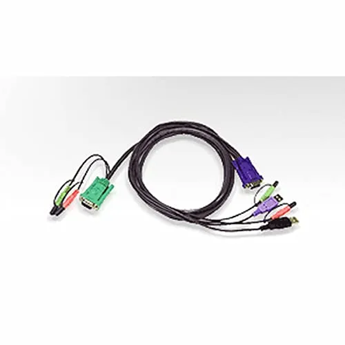 ATEN 2L-5303UU - 3 m KVM Kabel mit VGA, USB und Audio, ideal für nahtlose PC-Verbindungen und Multimedia-Anwendungen
