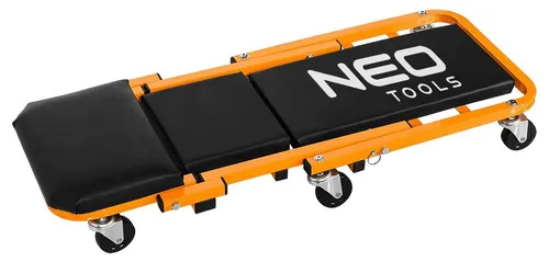 NEO TOOLS 2in1 KFZ Werkstatt Rollbrett - Werkstatteinrichtung mit Sitz- und Liegefunktion, bis 150 kg belastbar, ideal für Mechaniker und Heimwerker, schnell zusammenklappbar und mit ölbeständigen, dämpfenden Rädern ausgestattet.