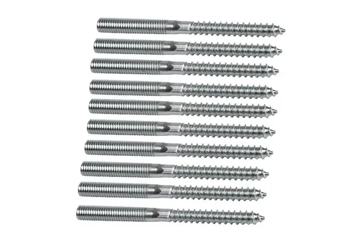 Symbionet - 10x Stockschraube M8 X 60 Mm Schraubstift Gewinde Holzschraube