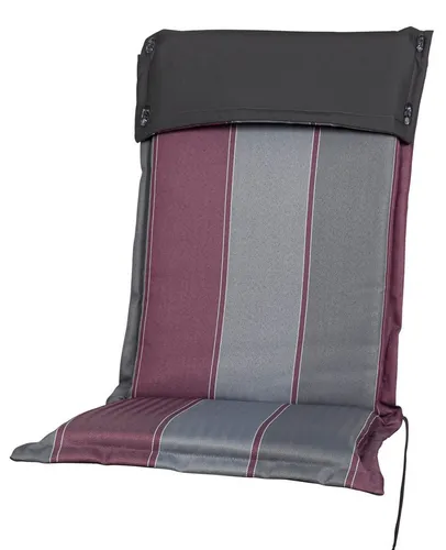 Sun Garden Hochlehnerauflage Hochlehner Georgia 90821-320 aubergine-grau gestreift 119x53x8 cm, (1 St), Halteband verstellbar mit Bindebändern