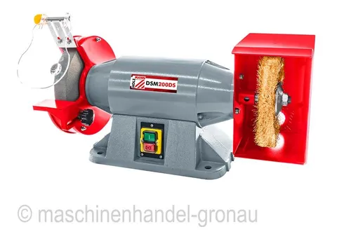Holzmann Doppelschleifbock DSM200DS 230V - Doppelschleifbock mit Drahtscheibe, ideal für präzises Schleifen und Entgraten, perfekt für Hobbybastler und professionelle Werkstätten.