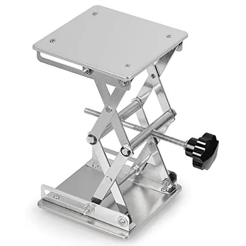 Labor-Hebetisch aus Edelstahl, 150 x 150 mm, verstellbar