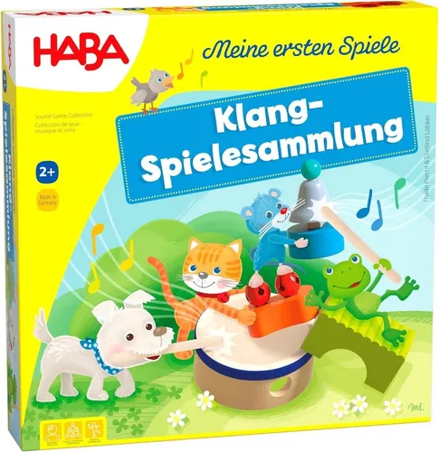 HABA Meine ersten Spiele – Klang-Spielesammlung für Kinder ab 2 Jahren - Entdecken Sie die Klangwelt mit 10 interaktiven Spielen und hochwertigen Holzteilen. Fördert spielerisch Kreativität und musikalische Entwicklung – ideal für kleine Entdecker!